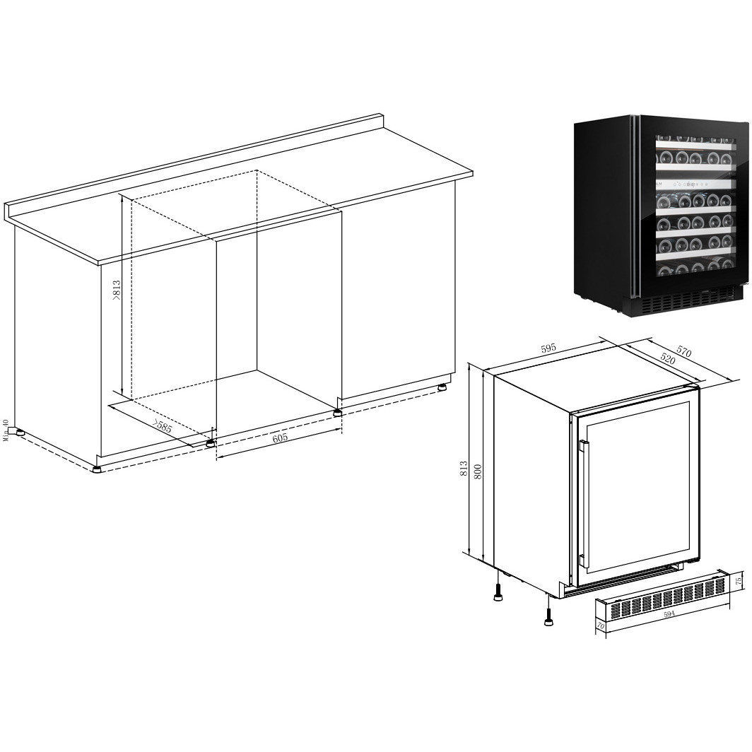 Винный шкаф Temptech STX60DRB