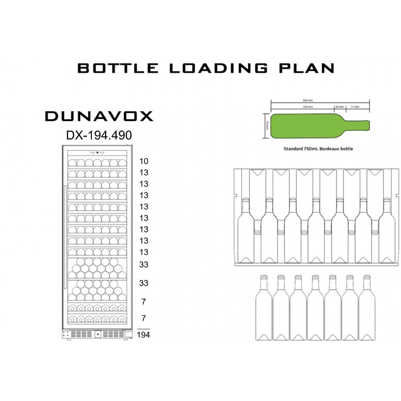 Винный шкаф Dunavox DX-194.490BK