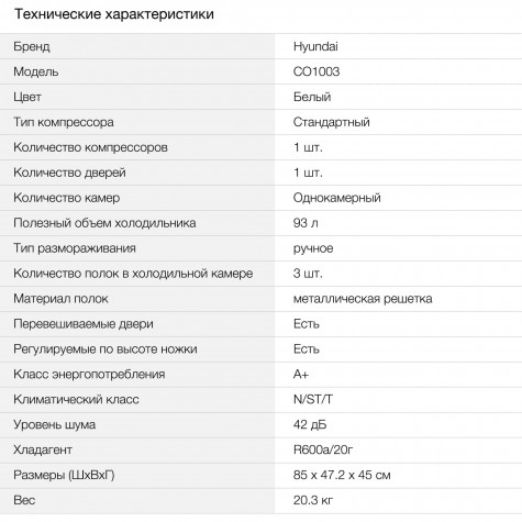 ������������ ����������� Hyundai CO1003 �����