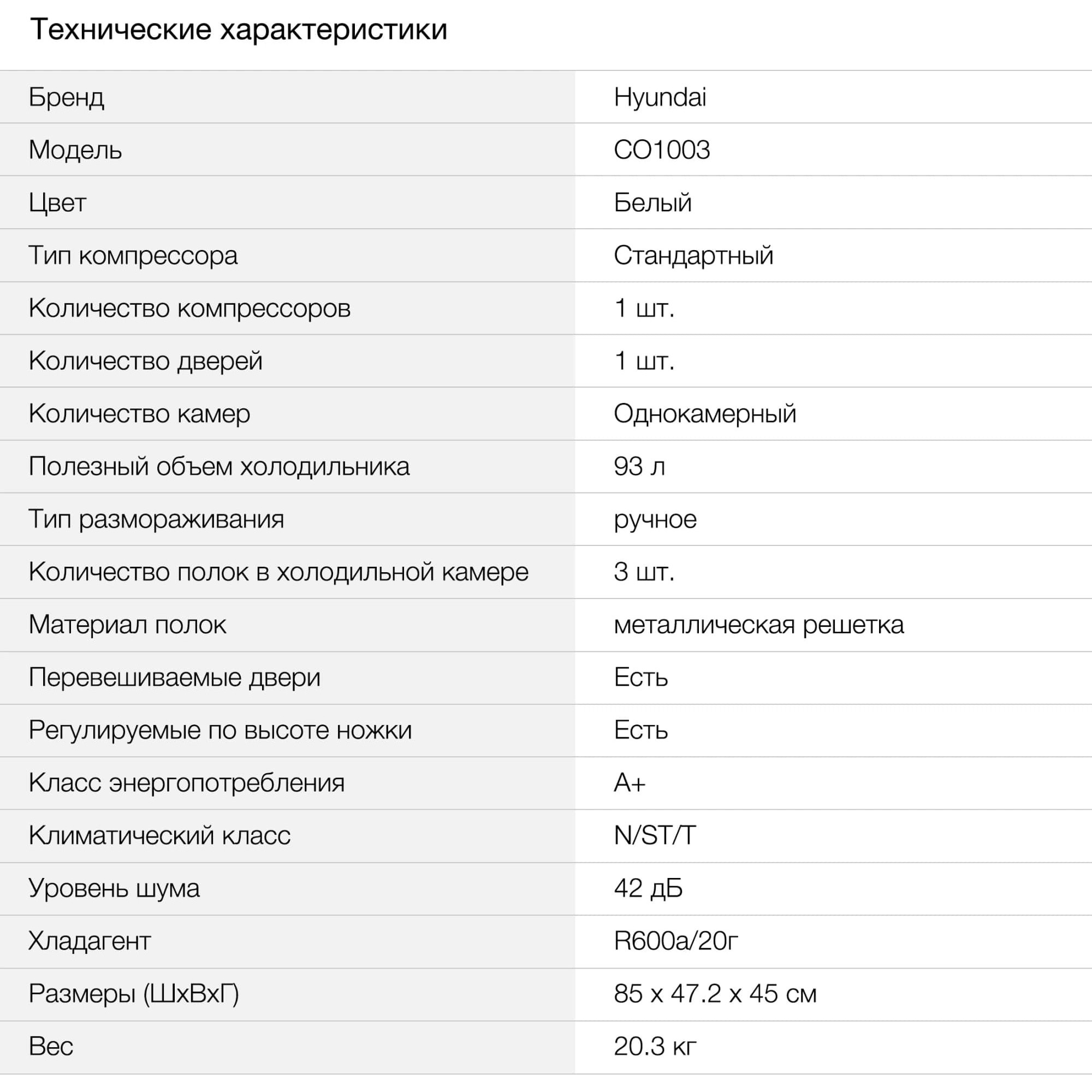 ������������ ����������� Hyundai CO1003 �����