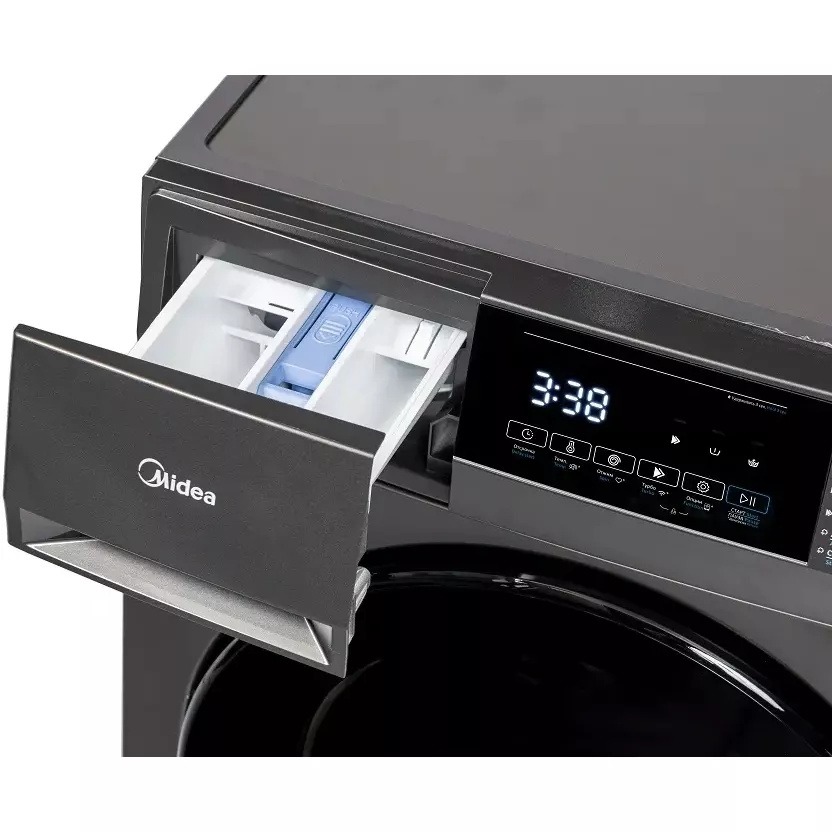 Стиральная машина Midea MFC3712BSW40/S класс: A загр.фронтальная макс.:7кг темно-серебристый инвертор