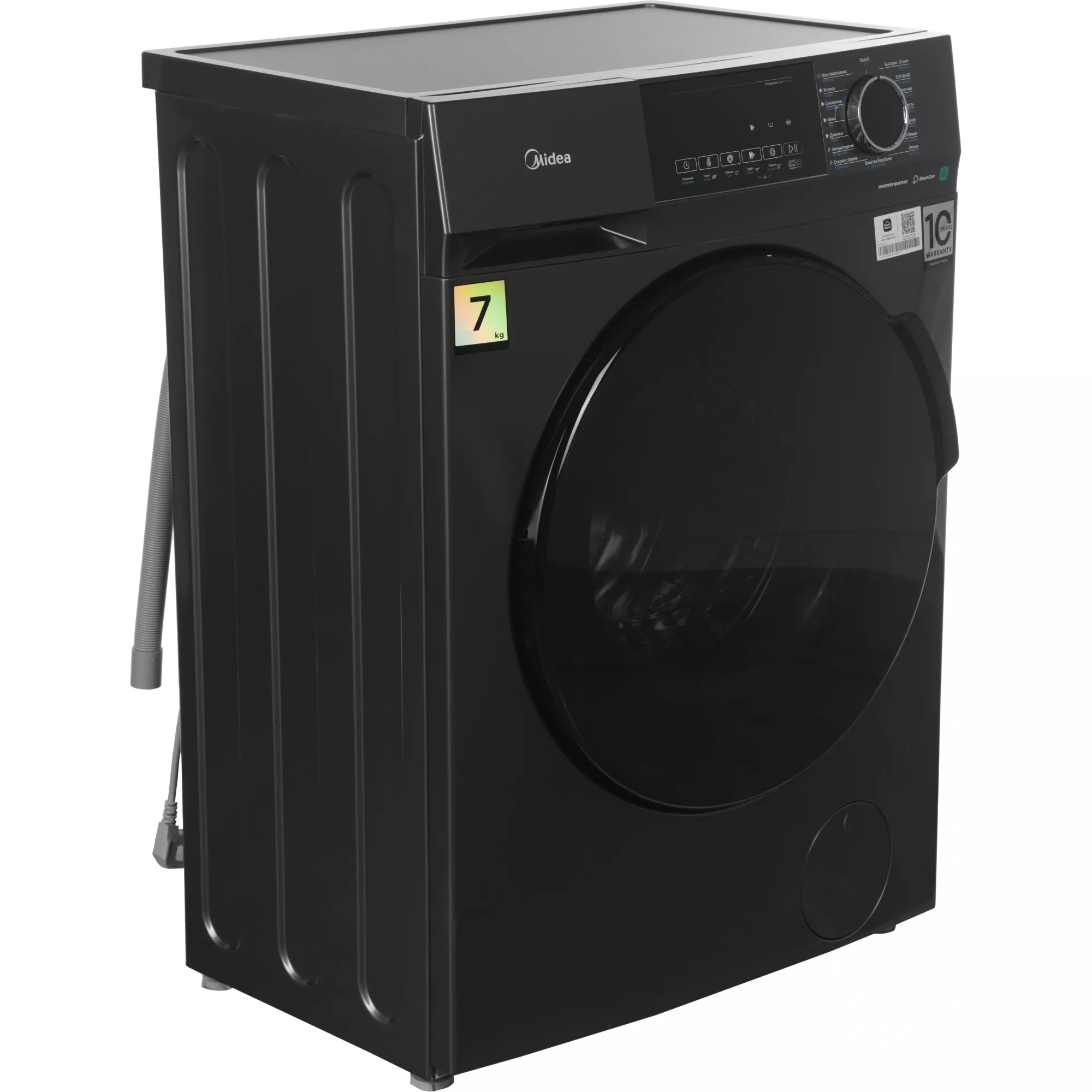 Стиральная машина Midea MFC3712BSW40/S класс: A загр.фронтальная макс.:7кг темно-серебристый инвертор