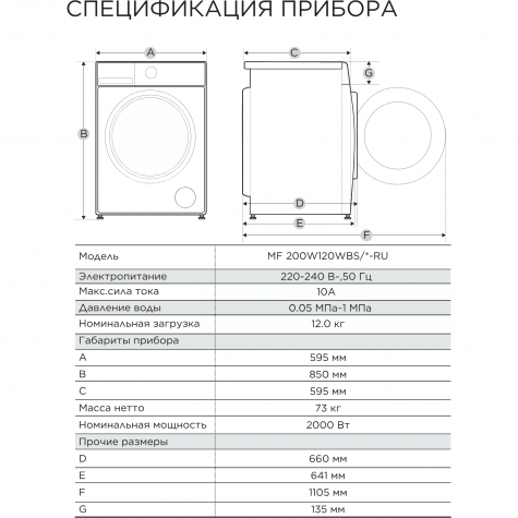 ���������� ������ Midea MF200W120WBS/W-RU