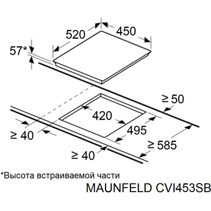 ������������ �������� ������ Maunfeld CVI453SBBKA Inverter