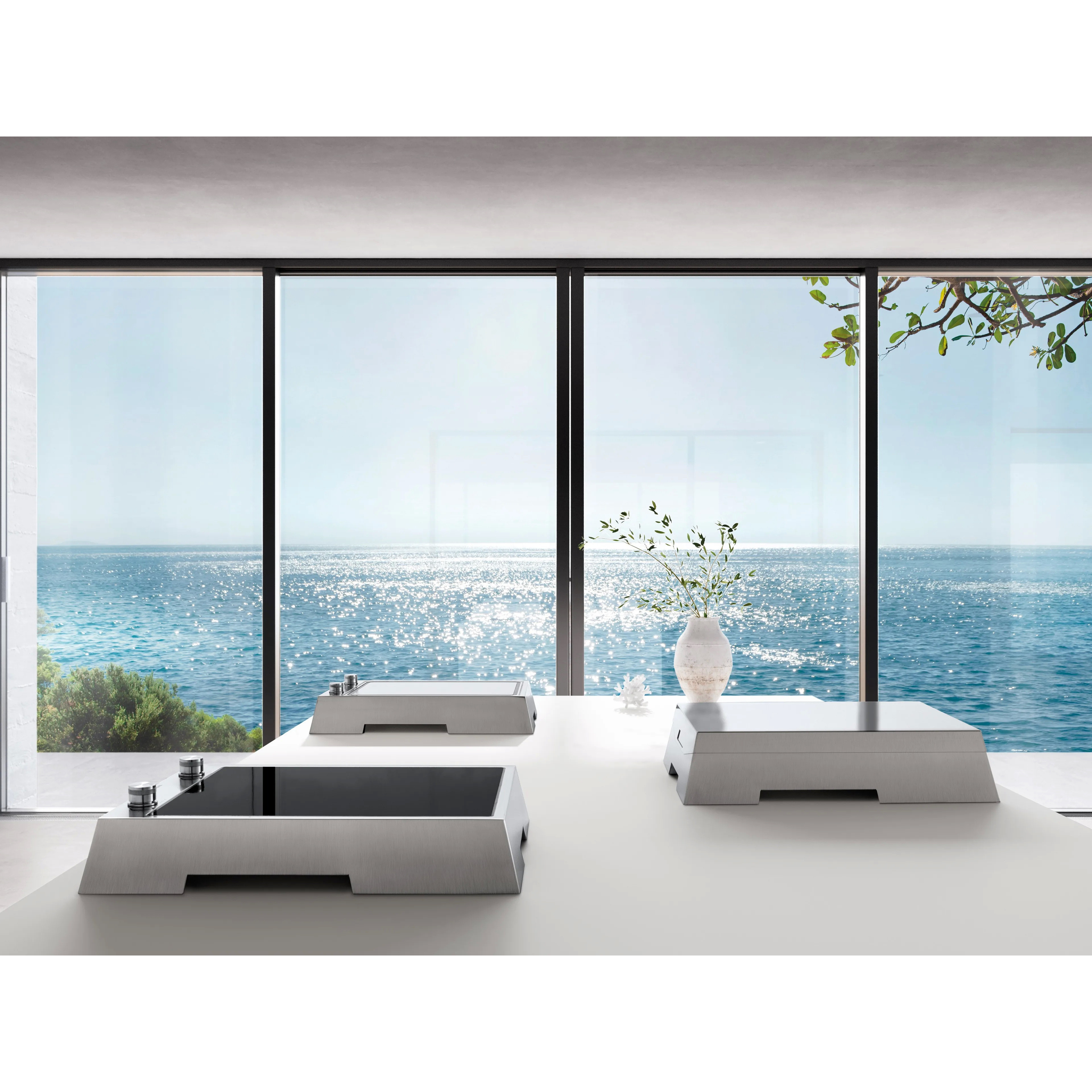 ������������ �������� ������ Barazza 1PTFID black glass ceramic/satin stainless steel