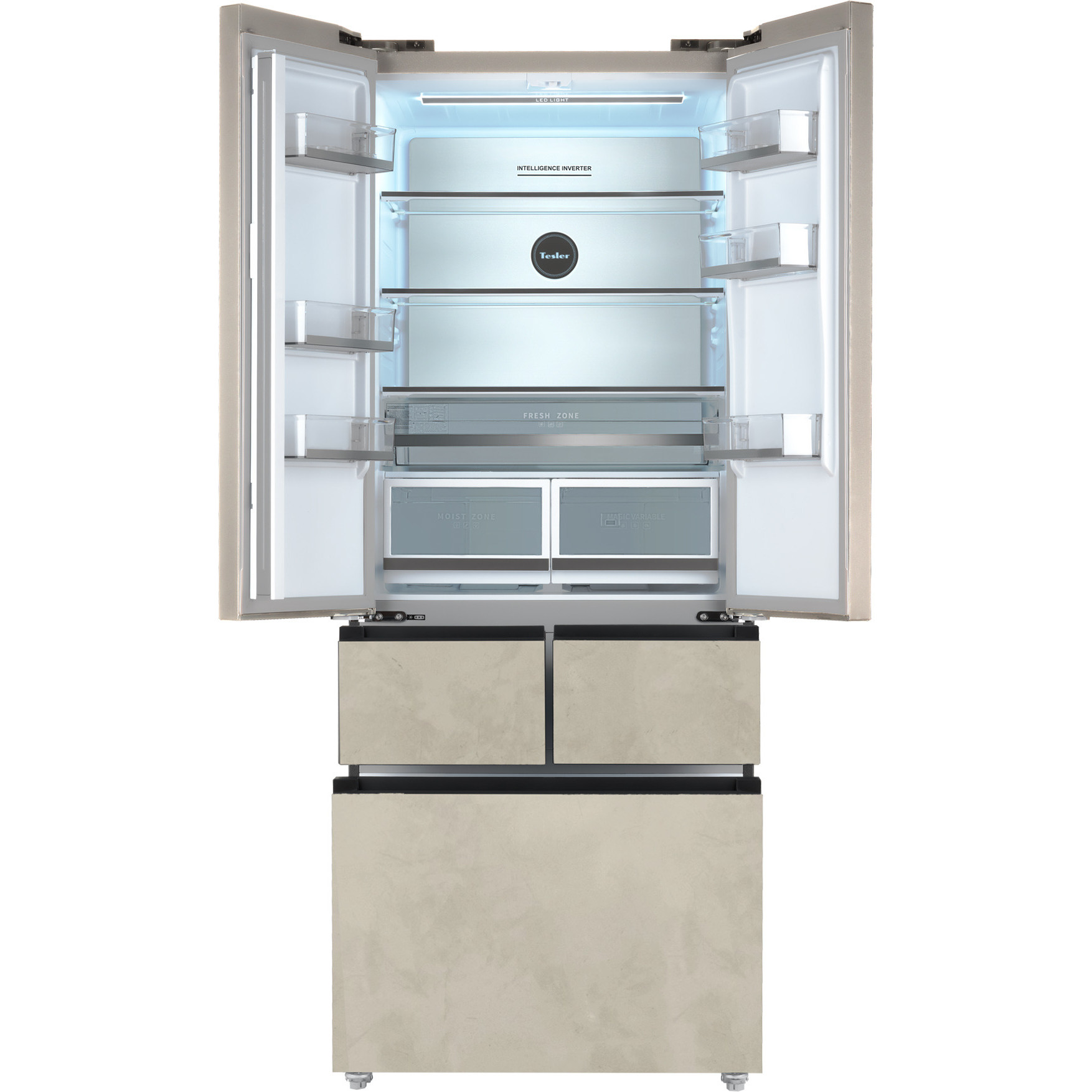 Холодильник TESLER RFD-427BI MARBLE BEIGE
