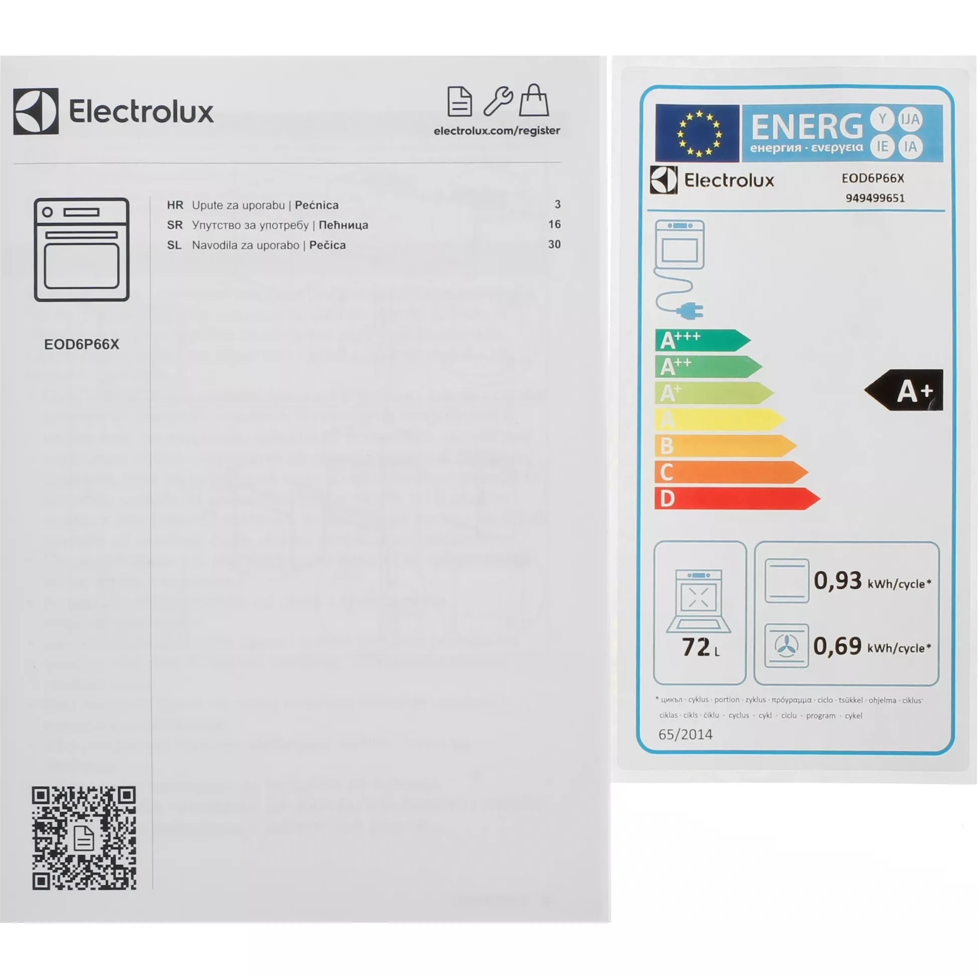 ������������� ������� ���� Electrolux EOD6P66X �����������/������