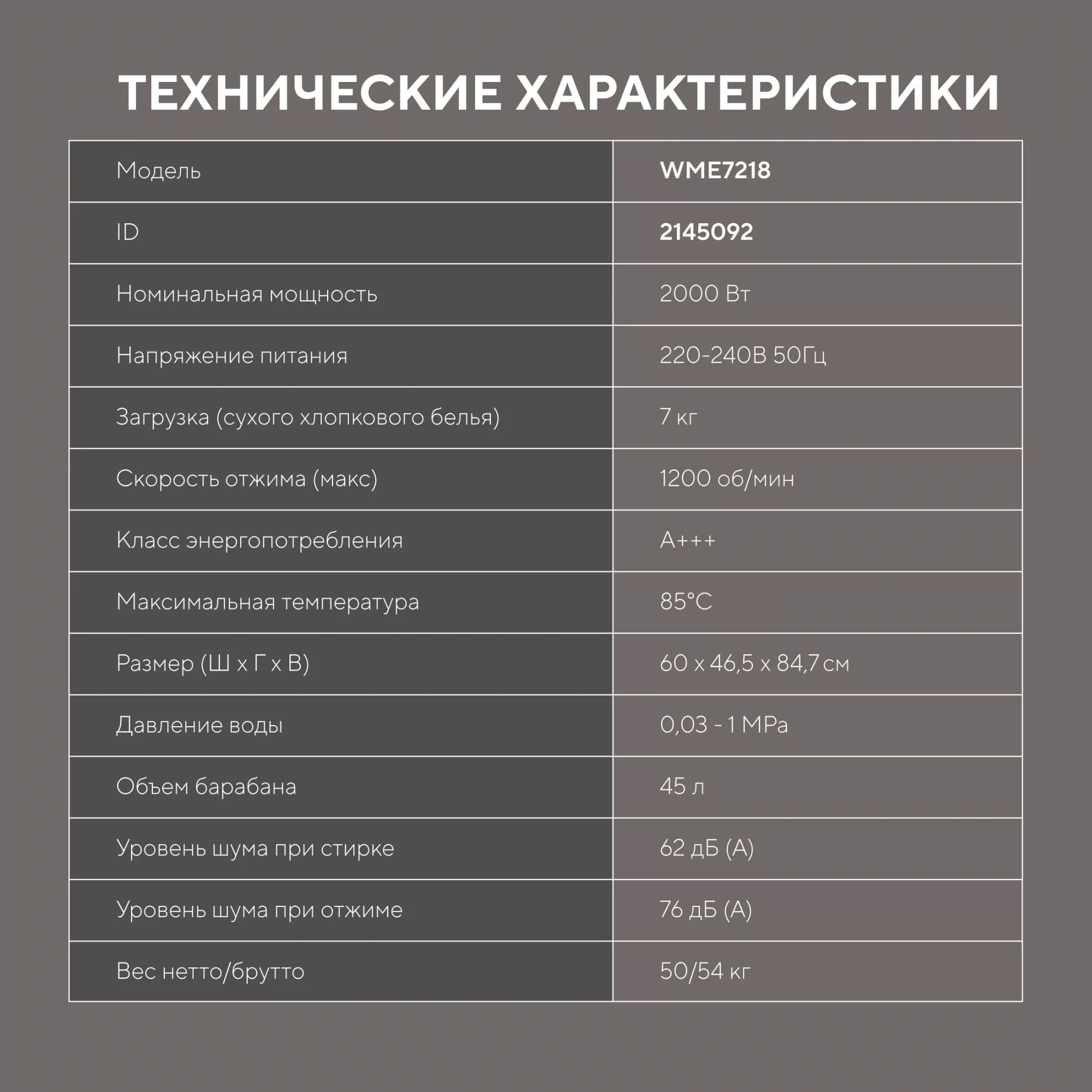 Стиральная машина Hyundai WME7218