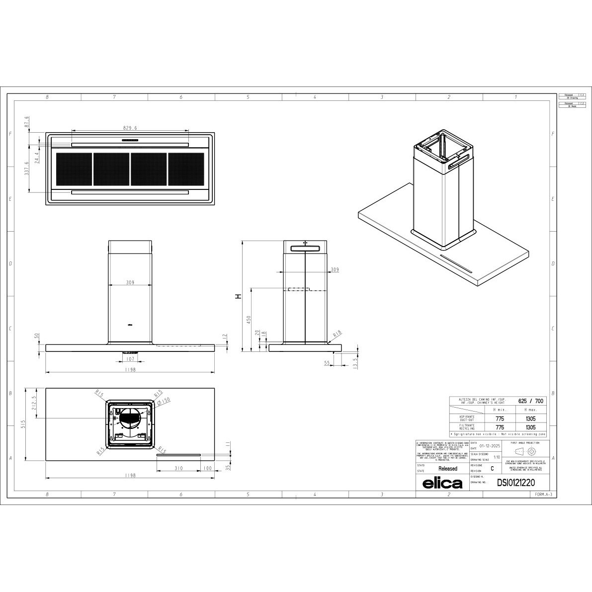 ��������� ������� Elica BIO ISLAND WH/A/120X53 ROVERE