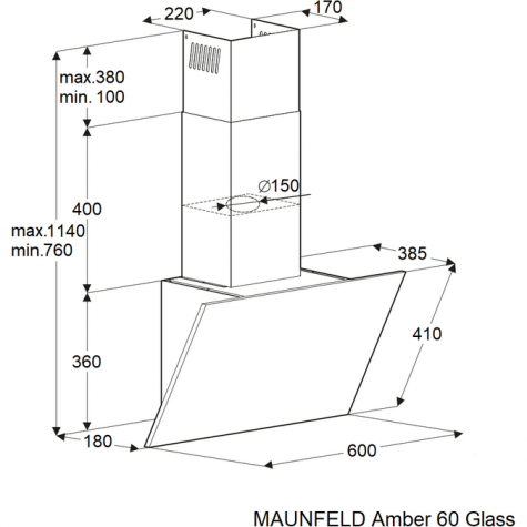 ���������� ������� Maunfeld Amber 60 Glass ������