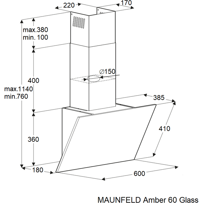���������� ������� Maunfeld Amber 60 Glass ������