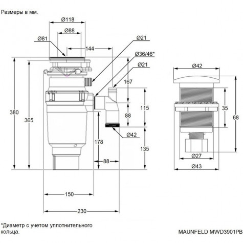 ������������ ������� ������� Maunfeld MWD3901PB