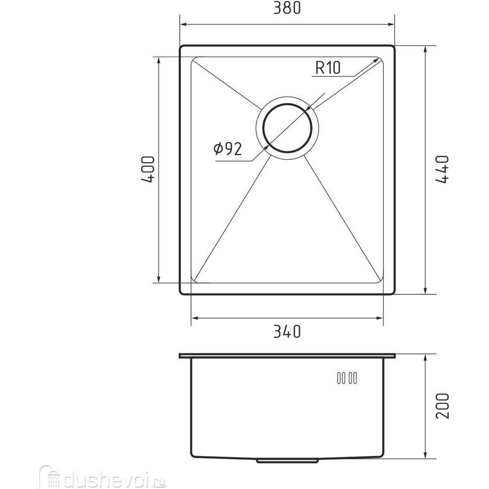 Мойка Rivelato RINOX 3844 UN
