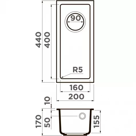 �������� ����� Omoikiri Bosen 20-U-BL 4993153