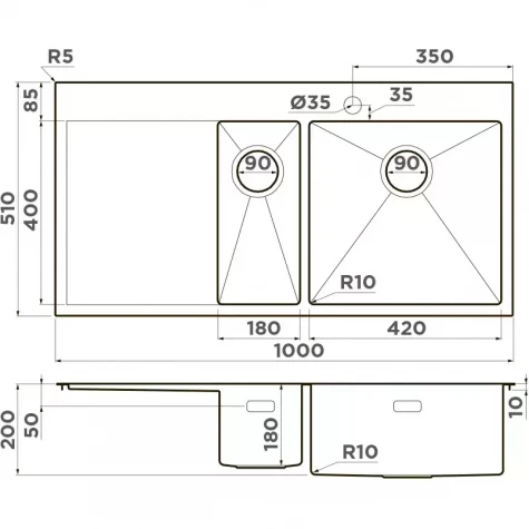 �������� ����� Omoikiri Akisame 100-2-IN-R ����������� �����
