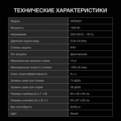 Hyundai �������� ��� ��������� � ������� ���������� ������ WFE9201 + ��������� ������ � �������� ������� DFE9412 + �������������� ��� � ��������� ������